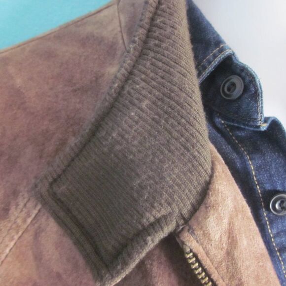 Orvis Mens Size L Brown Leather Jacket Zip Front Coat 54” Chest - Picture 12 of 14